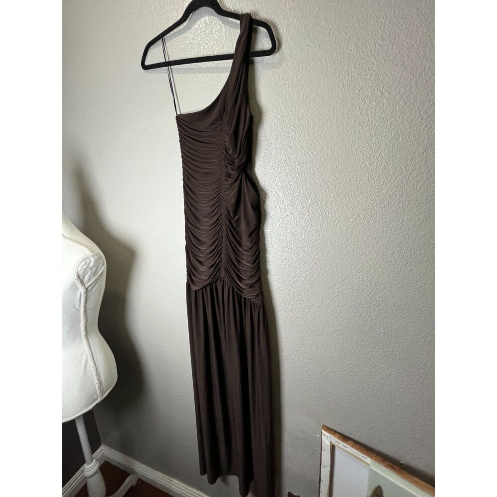 MISA Los Angeles Samsara Cutout Dress Brown ruched Maxi dress Size Small NWT - Picture 5 of 8